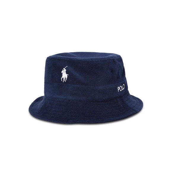 Polo Ralph Lauren Stretch Cotton Blend Terry Bucket Hat Navy Size S / M